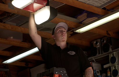 Technician Installing Opener